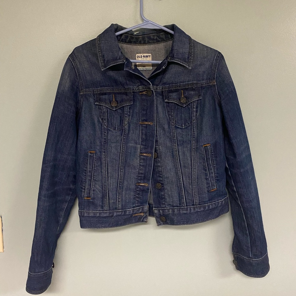 Cropped Old Navy Dark Blue Jean Jacket